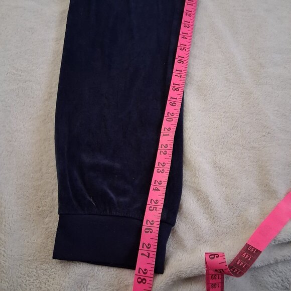 Juicy Couture Women's Size M Navy Blue Y2K Vintage Velour Jogger Pants - Picture 12 of 14